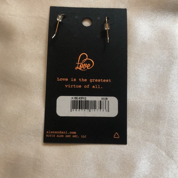 Alex And Ani Gold Tone Love Script Heart Drop Earrings NWT - Picture 9 of 9